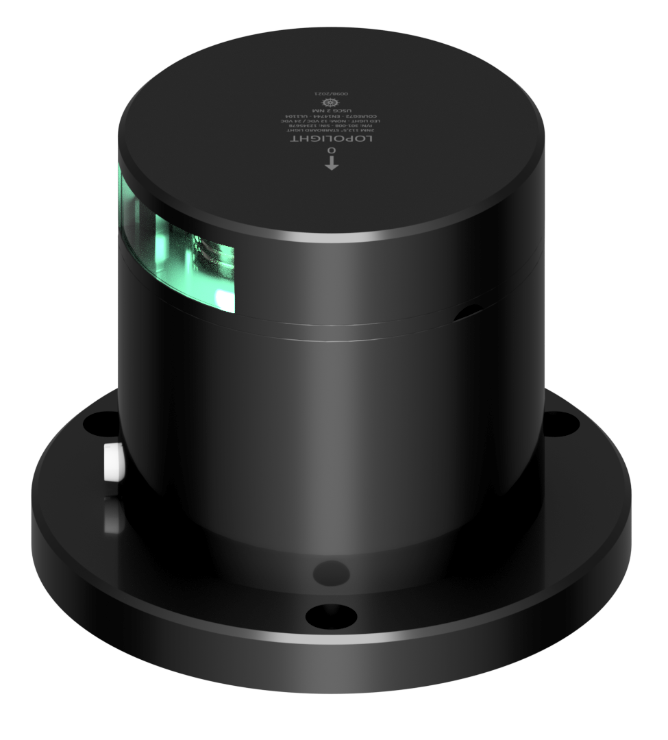 2nm 112,5° Green, Starboard, dimm, de-ice, black 2nm 112,5° Green, Starboard, dimm, de-ice, black